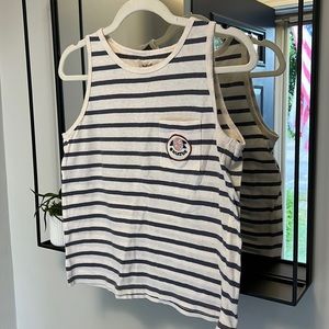 Blue and White Striped Madewell Tank Top